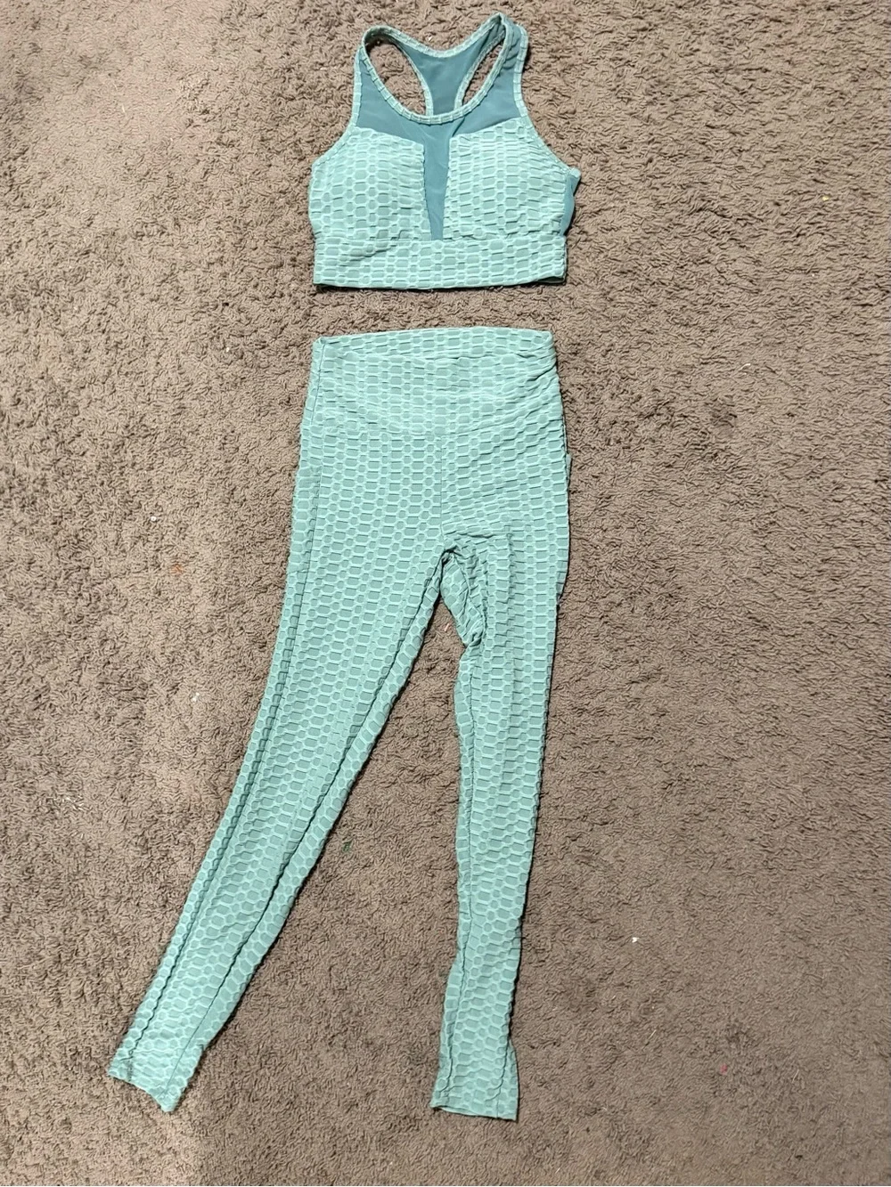 NWOT set of 3 Leggings with 2 matching sports bras